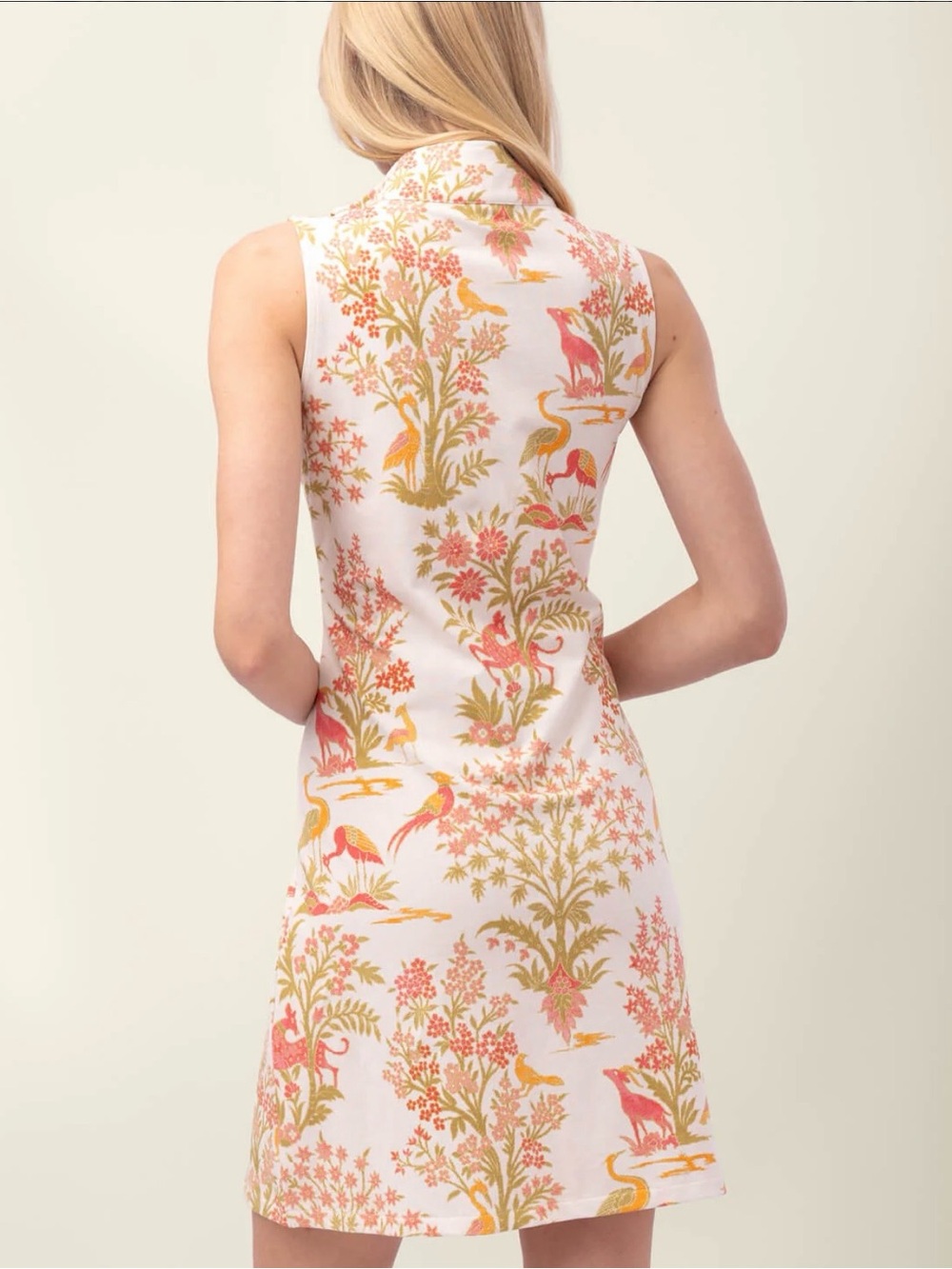 Spartina 449 Serena Half-Zip Dress Castillo Toile Cream - Small - Picture 3 of 7